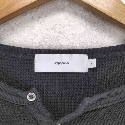 グラフペーパー Graphpaper Waffle L/S Henley Neck Tee メンズ  3
